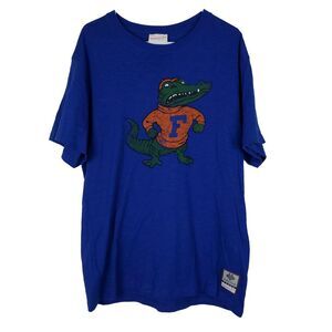 Florida Gators Mitchell & Ness‎ NCAA L Large Shirt Blue Distressed Logo New